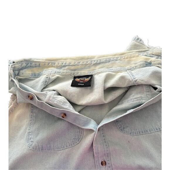 THE AMERICAN BW RALLY BIKE WEEK denim sleeveless shirt size M made in USA - Picture 10 of 13